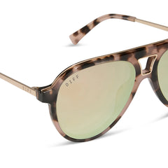 TOSCA III - HIMALAYAN TORTOISE + TAUPE MIRROR SUNGLASSES