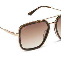 JORDAN - GLITTER TORTOISE + BROWN GRADIENT SUNGLASSES