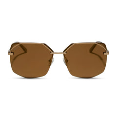 BREE - COPPER METAL + BROWN GOLD FLASH + POLARIZED SUNGLASSES