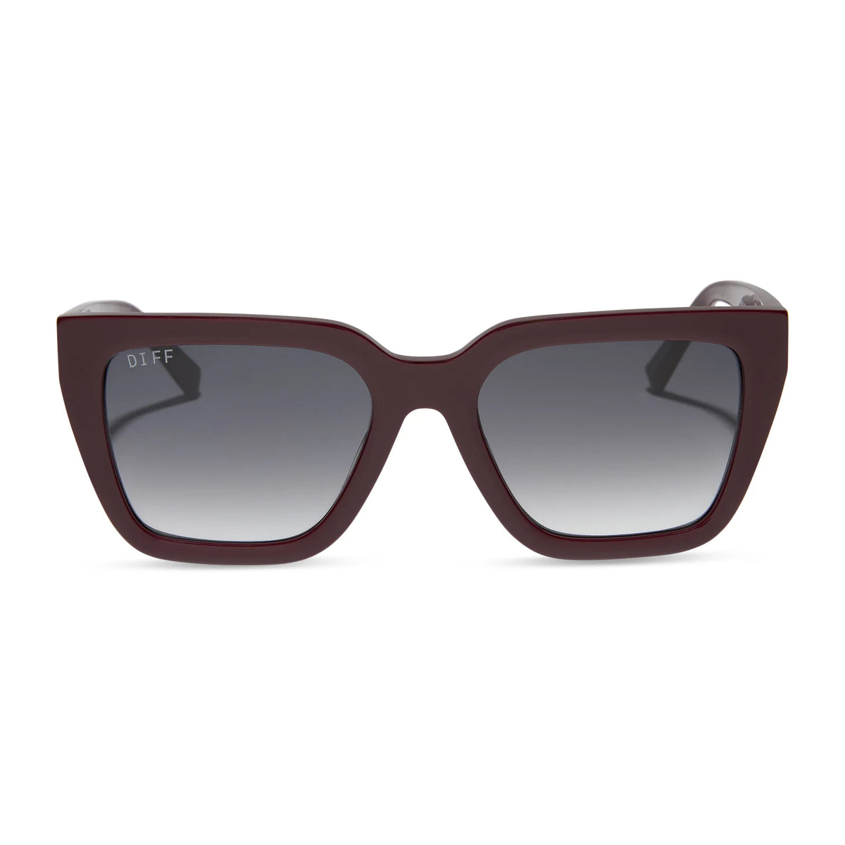 AMARA - DARK CHERRY LACQUER + GREY GRADIENT SUNGLASSES