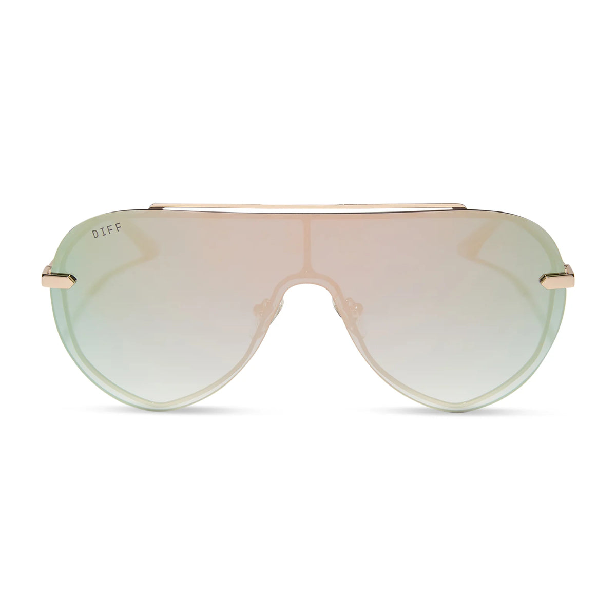 IMANI - GOLD + COOL MATCHA MIRROR SUNGLASSES