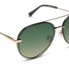 LENOX XS - GOLD + ALOE GREEN GRADIENT + LIGHT GOLD FLASH + POLARIZED SUNGLASSES