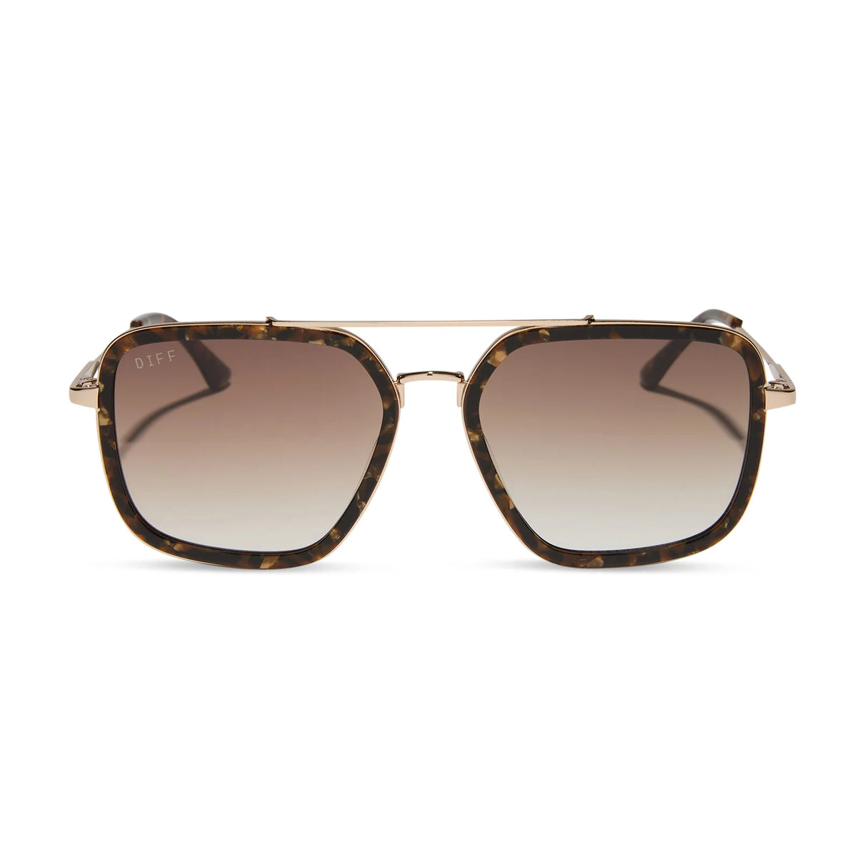 JORDAN - GLITTER TORTOISE + BROWN GRADIENT SUNGLASSES