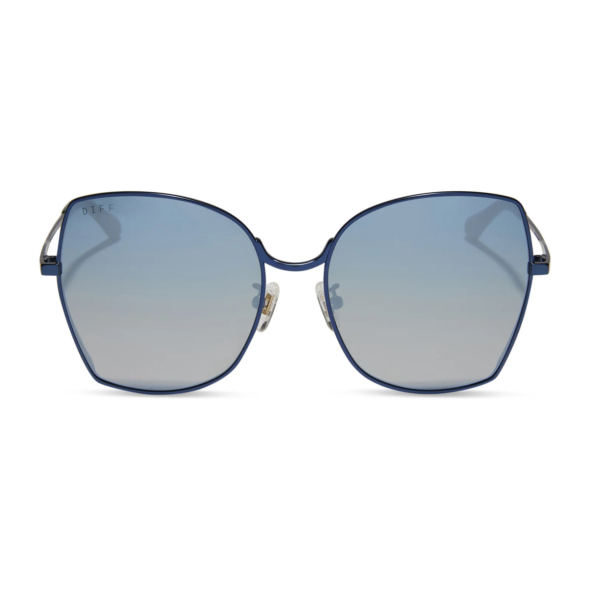 DONNA - DEEP NAVY METAL + AEGEAN BLUE FLASH SUNGLASSES
