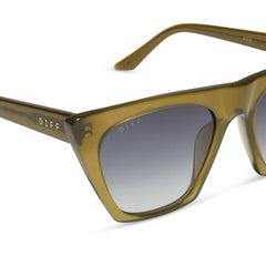AVRIL - RICH OLIVE + GREY GRADIENT SUNGLASSES