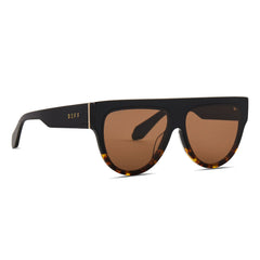 GEORGIE - BLACK WILD TORTOISE OMBRE + BROWN SUNGLASSES