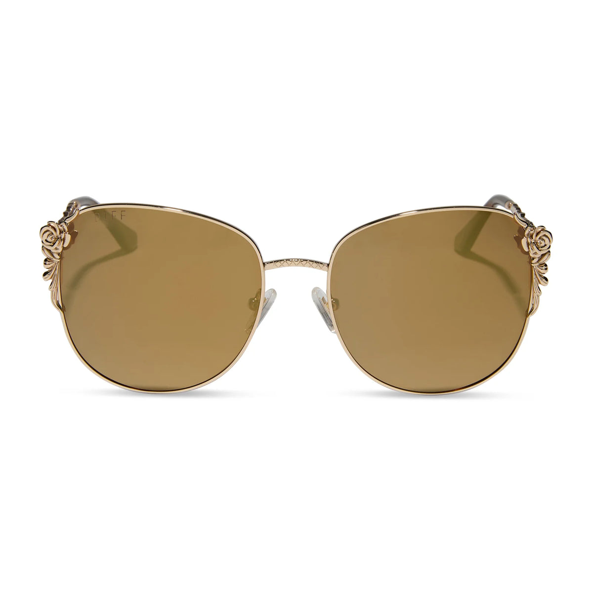 BELLE - GOLD + BROWN LENS W/ GOLD FLASH + POLARIZED SUNGLASSES