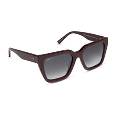 AMARA - DARK CHERRY LACQUER + GREY GRADIENT SUNGLASSES