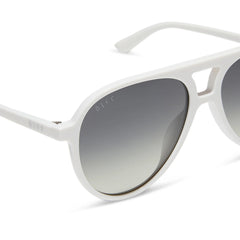 TOSCA II - WHITE CLOUD + GREY GRADIENT + SILVER FLASH SUNGLASSES