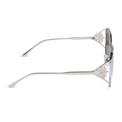 ELSA - COOL SILVER GLOSS METAL + ICE BLUE + POLARIZED SUNGLASSES