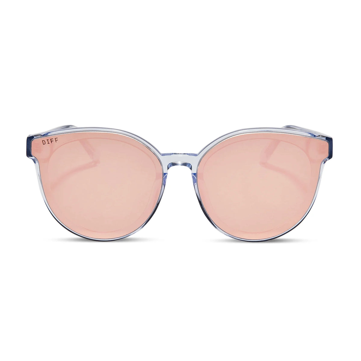 GEMMA - CLEAR CRYSTAL + PEACH MIRROR SUNGLASSES
