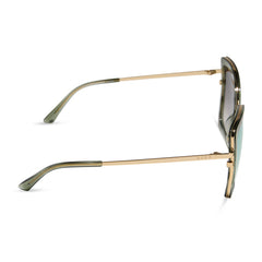 CLARISSE - GOLD + COOL MATCHA MIRROR SUNGLASSES