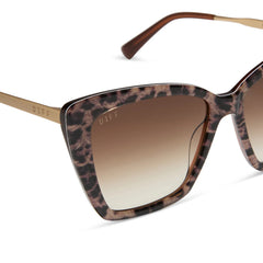 BECKY II - LEOPARD TORTOISE + BROWN GRADIENT SUNGLASSES