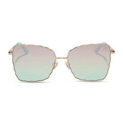 ARIEL 2.0 - SHIMMERING GOLD + IRIDESCENT SEA FOAM TO BLUE GRADIENT SUNGLASSES