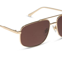 CHARLEY - GOLD + BROWN + POLARIZED SUNGLASSES