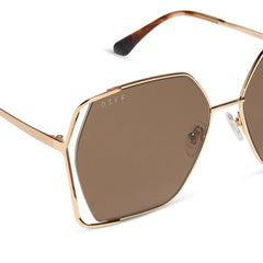 DONNA IV - BRUSHED GOLD + TRUFFLE SUNGLASSES