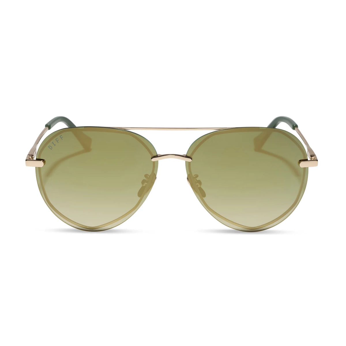 LENOX - GOLD + ALOE GREEN GRADIENT + LIGHT GOLD FLASH + POLARIZED SUNGLASSES