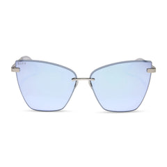 BECKY V - SILVER + LAVENDER MIRROR SUNGLASSES