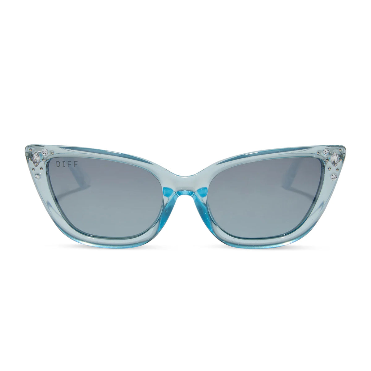 CINDERELLA YOUTH - BLUE CRYSTAL GLITTER + BLUE DUST GRADIENT + POLARIZED SUNGLASSES