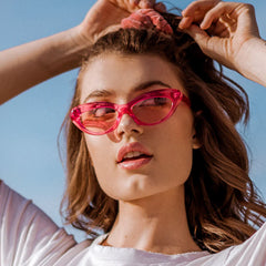 CLEO - PINK CRYSTAL + TRANSPARENT PINK SUNGLASSES