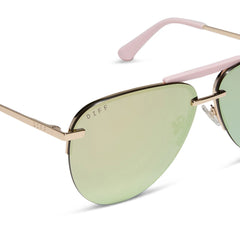 TAHOE - GOLD POWDER PINK + TAUPE MIRROR SUNGLASSES