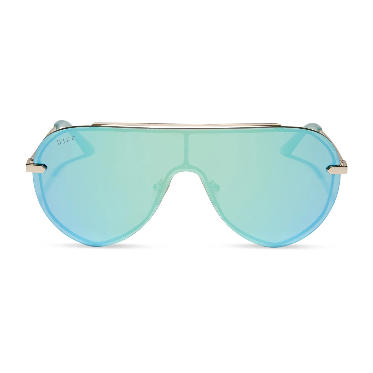 IMANI - GOLD + AQUATIC AWE MIRROR SUNGLASSES