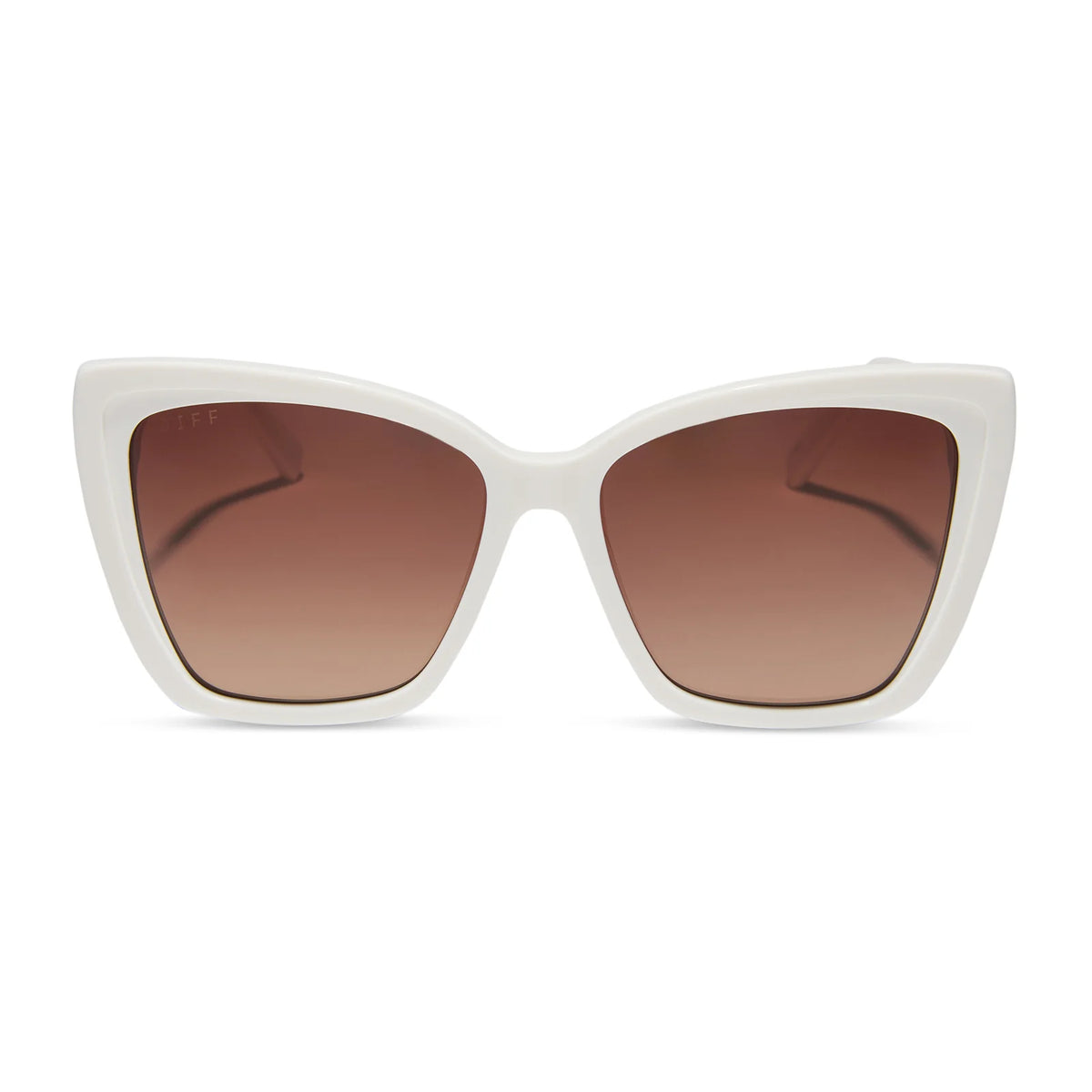 BECKY II - WHITE CLOUD + BROWN GRADIENT SUNGLASSES