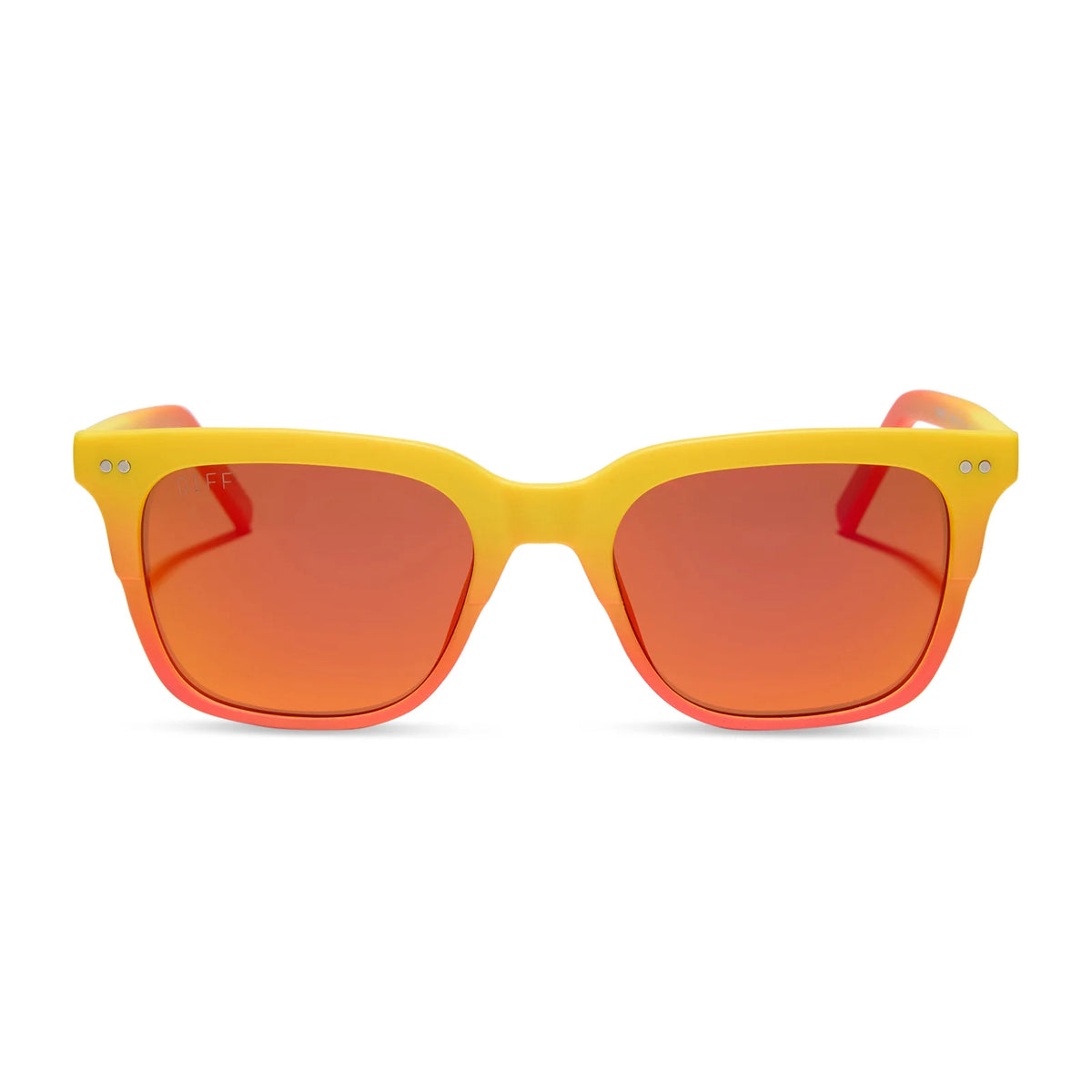 HUMAN TORCH™ - RADIANT YELLOW TO ORANGE FLAME FADE + BLAZING RED ORANGE MIRROR + POLARIZED SUNGLASSES