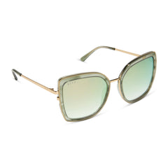 CLARISSE - GOLD + COOL MATCHA MIRROR SUNGLASSES