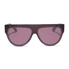 GEORGIE - AUBERGINE + AUBERGINE + SILVER FLASH SUNGLASSES