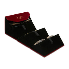 4 PAIR TRAVEL CASE - VELVET WINE