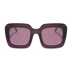 CHARISE - AUBERGINE + AUBERGINE W SILVER FLASH SUNGLASSES