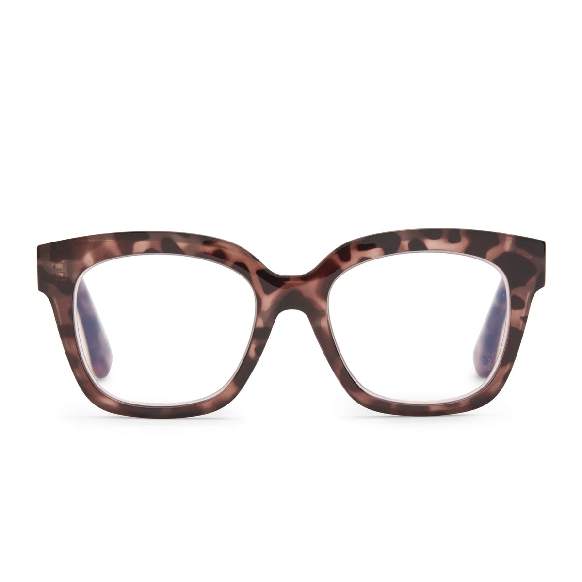 AVA - BEIGE TORTOISE + BLUE LIGHT READERS
