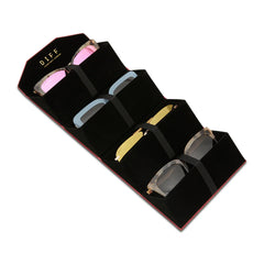 4 PAIR TRAVEL CASE - VELVET WINE