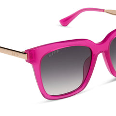 BELLA - BRIGHT TULIP + GOLD + GREY GRADIENT SUNGLASSES