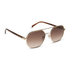 JOJO FLETCHER - JOELLE + GOLD + HORN TORTOISE + BROWN GRADIENT SUNGLASSES