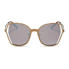 DONNA III - COPPER METAL + BROWN GOLD FLASH SUNGLASSES