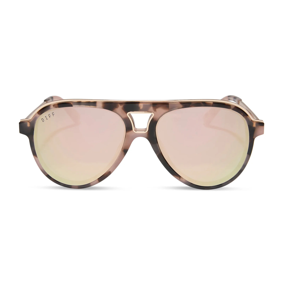 TOSCA III - HIMALAYAN TORTOISE + TAUPE MIRROR SUNGLASSES