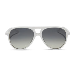 TOSCA II - WHITE CLOUD + GREY GRADIENT + SILVER FLASH SUNGLASSES