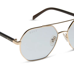 JOJO FLETCHER - JOELLE + GOLD + CHOCOLATE CRYSTAL + GREY TINT SUNGLASSES