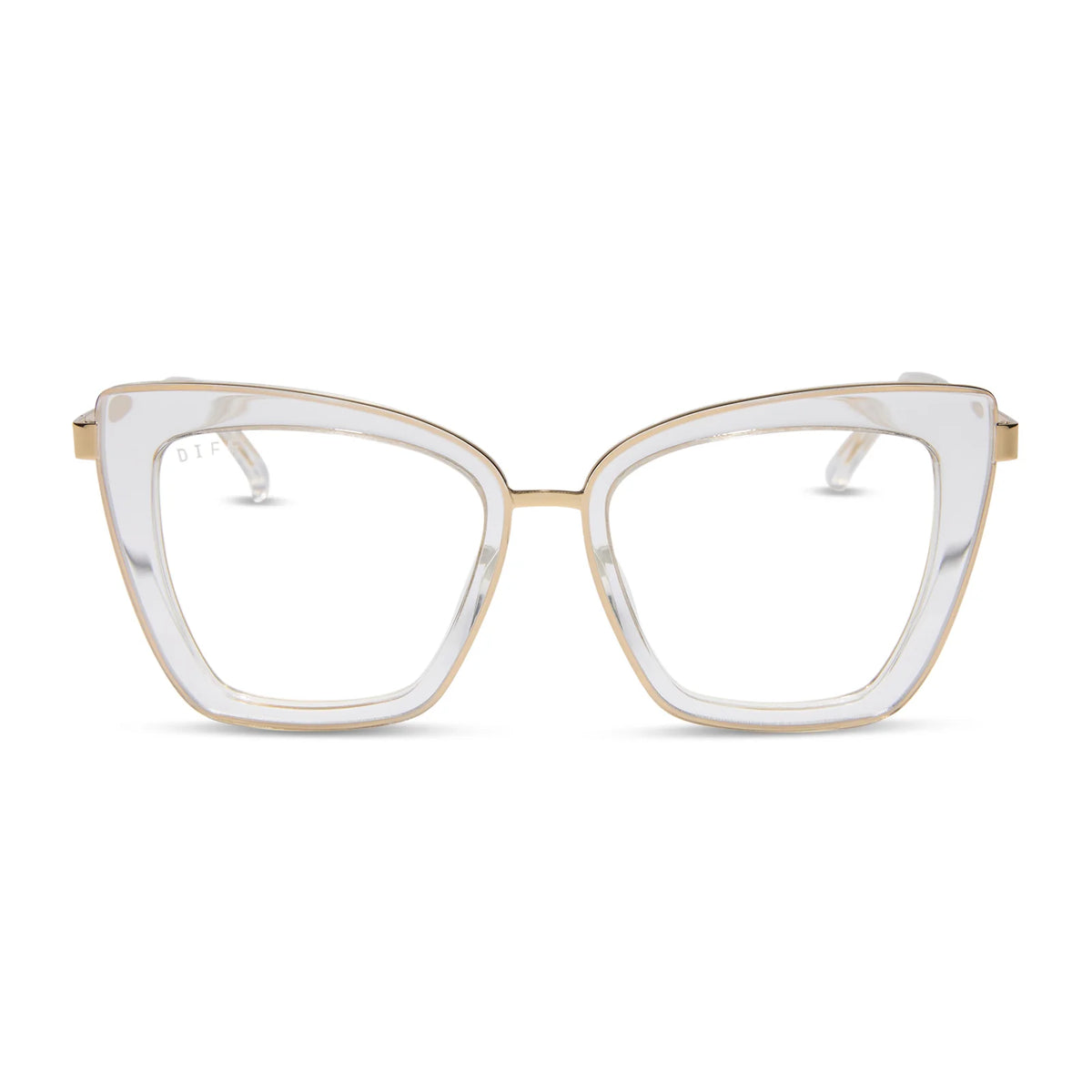 BECKY IV - CLEAR CRYSTAL + GOLD + GLASSES