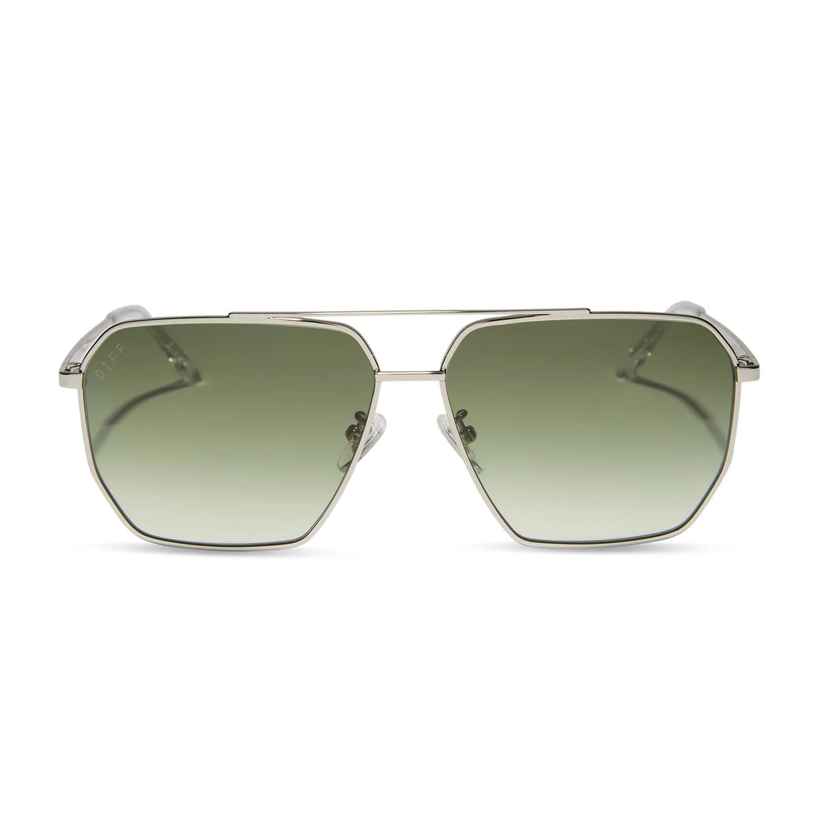 BERKELY - SILVER + COOL MATCHA GRADIENT SUNGLASSES