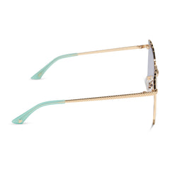 ARIEL 2.0 - SHIMMERING GOLD + IRIDESCENT SEA FOAM TO BLUE GRADIENT SUNGLASSES