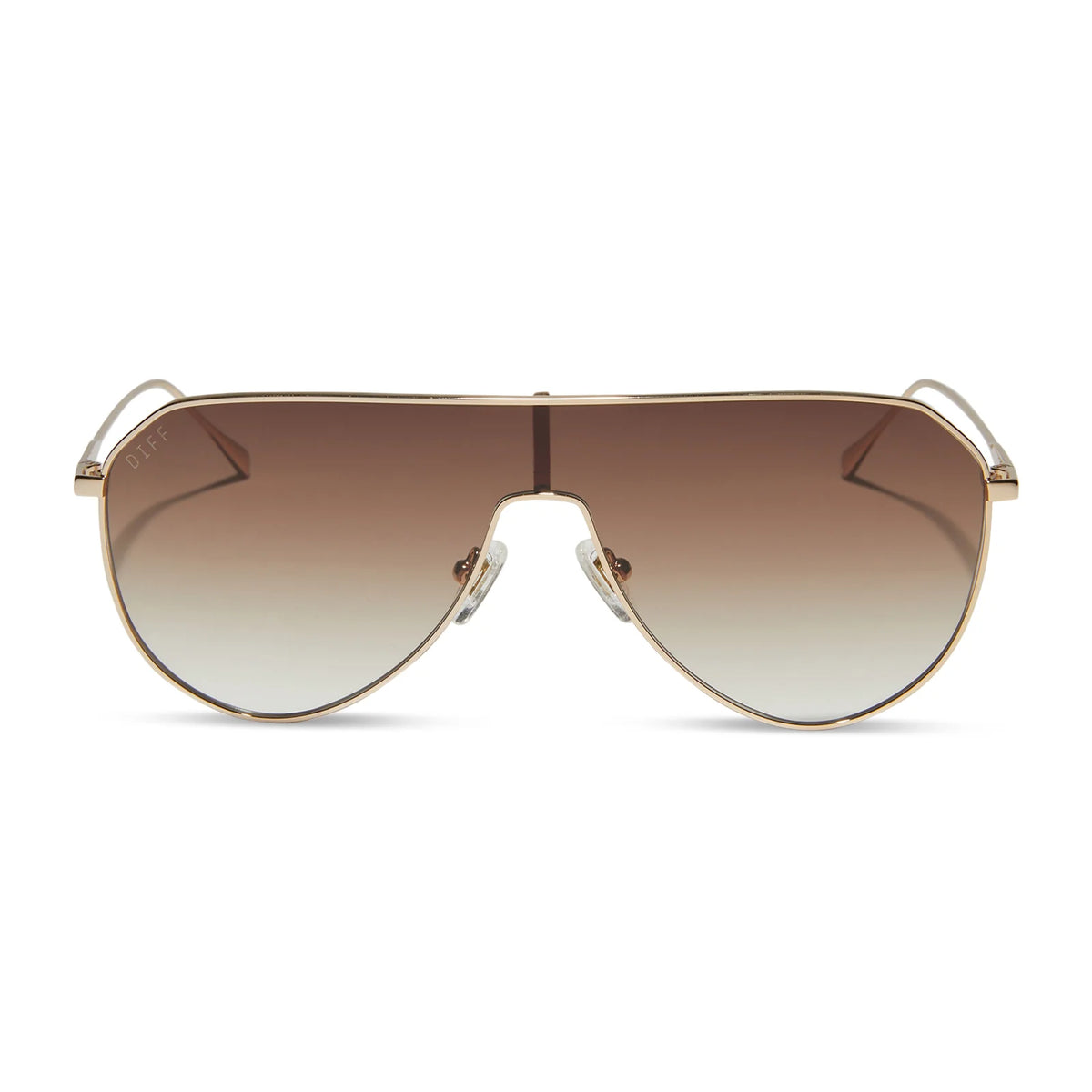 DASH SHIELD - GOLD + BROWN GRADIENT SUNGLASSES