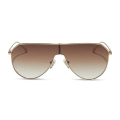 DASH SHIELD - GOLD + BROWN GRADIENT SUNGLASSES
