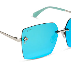 JENA SIMS - ROOKIE + BRONCO BLUE + TEAL MIRROR SUNGLASSES